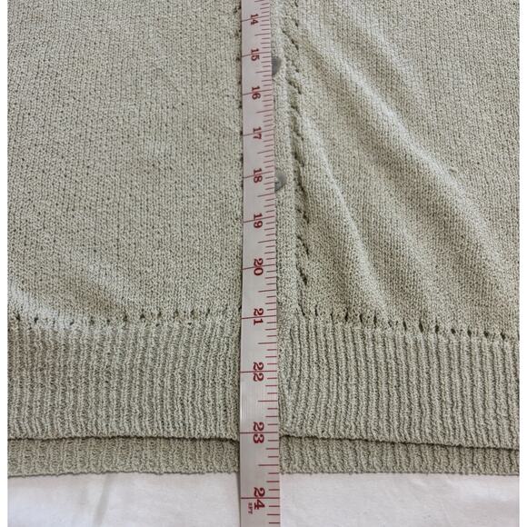 VTG Van Heusen Cardigan Women’s Size L Grannycore Ramie Cotton Knit Button Up - Picture 9 of 9
